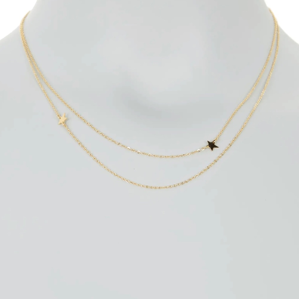 JENNIFER ZEUNER  Double Star Chain Necklace NEW